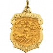 14K Yellow 27.00X21.00 MM St. Michael Medal