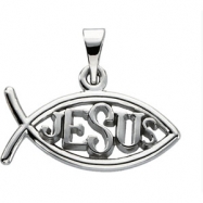 Picture of 14K Yellow Gold Fish With ""jesus"" Pendant