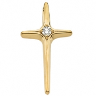 Picture of 14K Yellow Gold Cross Pendant With Diamond