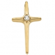 14K Yellow Gold Cross Pendant With Diamond