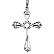 14K White Gold Cross Pendant