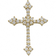 Picture of 14K Yellow Gold Cross Pendant With Diamond