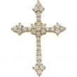14K Yellow Gold Cross Pendant With Diamond