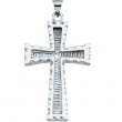 14K White Gold Cross Pendant