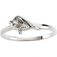 Picture of 14K White Gold Unblossomed Rose Chastity Ring With Box