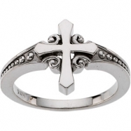 Picture of 14K White Gold Cross Ring