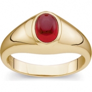 Picture of 14K Yellow Gold Gents Cabochon Genuine Mozambique Garnet Ring