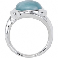 Picture of Sterling Silver Genuine Larimar Ring