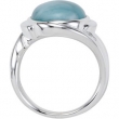 Sterling Silver Genuine Larimar Ring