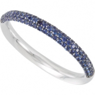 Picture of 14K White Gold Blue Sapphire Anniversary Band