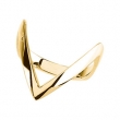 14K Yellow Gold Long V Shaped Shank Metal Fashion Ring