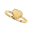 14K Yellow Gold Heart Signet Ring