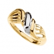 14K Yellow White Gold Two Tone Metal Fashion Ring