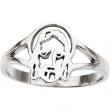 Sterling Silver Ladies Face Of Jesus Chastity Ring