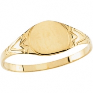 Picture of 14K Yellow Gold Youth Round Signet Ring