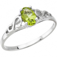 14K White Gold August Youth Mitation Birthstone Ring Picture of 14K White Gold August Youth Mitation Birthstone Ring