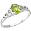 14K White Gold August Youth Mitation Birthstone Ring