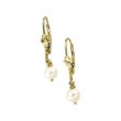 14K Yellow Gold Pair 05.50 - Lever Back Earring With White Pearl