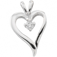Picture of 14K White Gold Diamond Heart Pendant