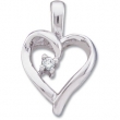 14K White Gold Diamond Heart Pendant
