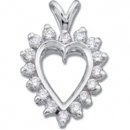 Picture of 14K White Gold Diamond Heart Pendant