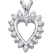 14K White Gold Diamond Heart Pendant