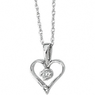 Picture of 14K White Gold Diamond Heart Pendant With Chain