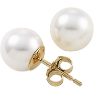 Picture of 14K White Gold Pair Akoya Cultured Pearl Earrings