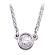 14K White Gold Diamond Solitaire Necklace
