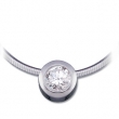 14K White Gold Diamond Solitaire Necklace