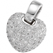 Picture of 14K White Gold Diamond Heart Pendant