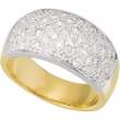 14K White Yellow Gold Two Tone Diamond Ring