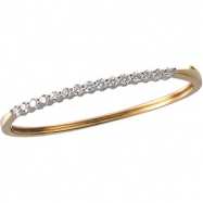 Picture of 14K Yellow White Gold 2 Two Tone Diamond Bangle Bracelet  Diamond quality AA (I1 clarity G-I color)