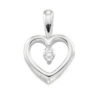 Picture of 14K White Gold Diamond Heart Pendant