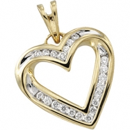 Picture of 14K Yellow Gold Diamond Heart Pendant