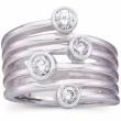 14K White Gold Diamond Right Hand Ring