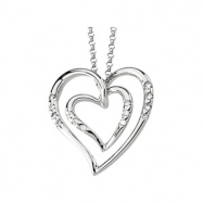 Picture of 14K White Gold Diamond Heart Necklace