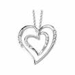 14K White Gold Diamond Heart Necklace
