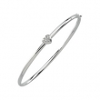 14K White Gold .03 Ctw Diamond Bangle Bracelet