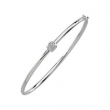 14K White Gold .03ctw Diamond Bangle Bracelet