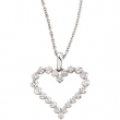 14K White Gold Diamond Heart Necklace