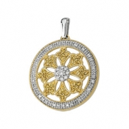 Picture of 14K Yellow Gold Rhodium Plated Diamond Pendant