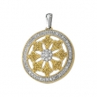 14K Yellow Gold Rhodium Plated Diamond Pendant