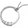 14K White Gold Journey Diamond Pendant