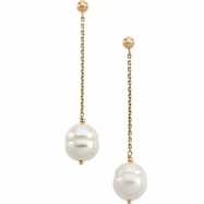 Picture of 14K Yellow Gold Pair 09.00 - White Freshwater Cultured Circle Pearl Earring