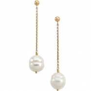 Picture of 14K Yellow Gold Pair 09.00 - White Freshwater Cultured Circle Pearl Earring