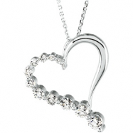 Picture of 14K White Gold Journey Diamond Heart Pendant