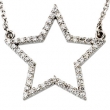 14K White Gold Diamond Star Necklace