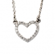 14K White Gold ;p;diamond Diamond Heart Necklace