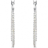 Picture of Platinum Pair Diamond Hoop Earrings